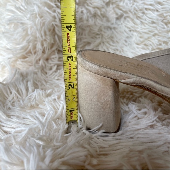 Coach And Four Shoes Cinzia beige Sandal open toe block heel Size 8 - Picture 3 of 10